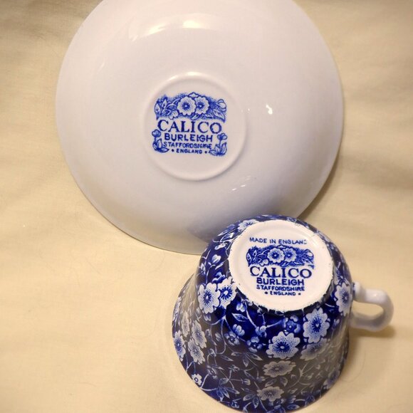 *** CALICO BURLEIGH Staffordshire *** CUP & SAUCER - Picture 2 of 2